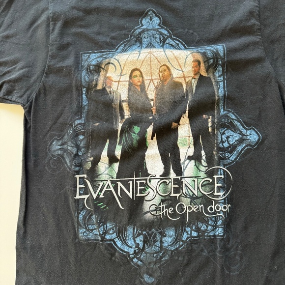 Vintage Evanescence The Open Door T-Shirt Mens Medium Slim Fit Music Rock Band - Picture 3 of 8
